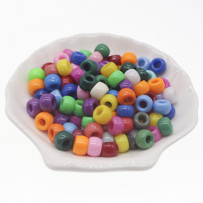 100 vnt. 6x9 mm didelės skylės akrilo karoliukai Dredo karoliukai tarpiklis Laisvi karoliukai papuošalams gaminti „pasidaryk pats“ rankų darbo apyrankių priedai