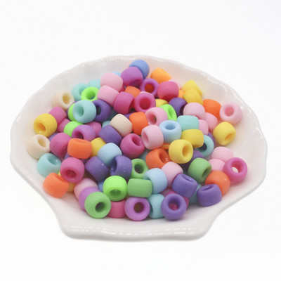 100 vnt. 6x9 mm didelės skylės akrilo karoliukai Dredo karoliukai tarpiklis Laisvi karoliukai papuošalams gaminti „pasidaryk pats“ rankų darbo apyrankių priedai