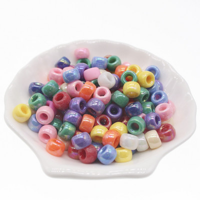 100 vnt. 6x9 mm didelės skylės akrilo karoliukai Dredo karoliukai tarpiklis Laisvi karoliukai papuošalams gaminti „pasidaryk pats“ rankų darbo apyrankių priedai