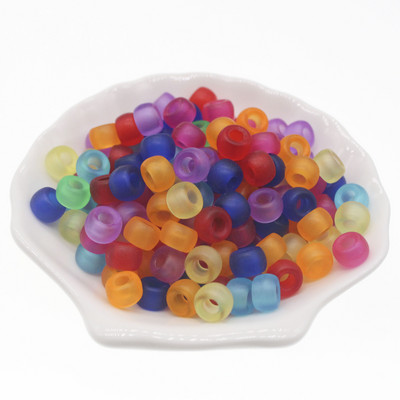 100 vnt. 6x9 mm didelės skylės akrilo karoliukai Dredo karoliukai tarpiklis Laisvi karoliukai papuošalams gaminti „pasidaryk pats“ rankų darbo apyrankių priedai