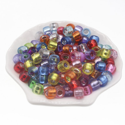 100 vnt. 6x9 mm didelės skylės akrilo karoliukai Dredo karoliukai tarpiklis Laisvi karoliukai papuošalams gaminti „pasidaryk pats“ rankų darbo apyrankių priedai