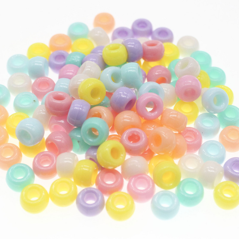 100 vnt. 6x9 mm didelės skylės akrilo karoliukai Dredo karoliukai tarpiklis Laisvi karoliukai papuošalams gaminti „pasidaryk pats“ rankų darbo apyrankių priedai