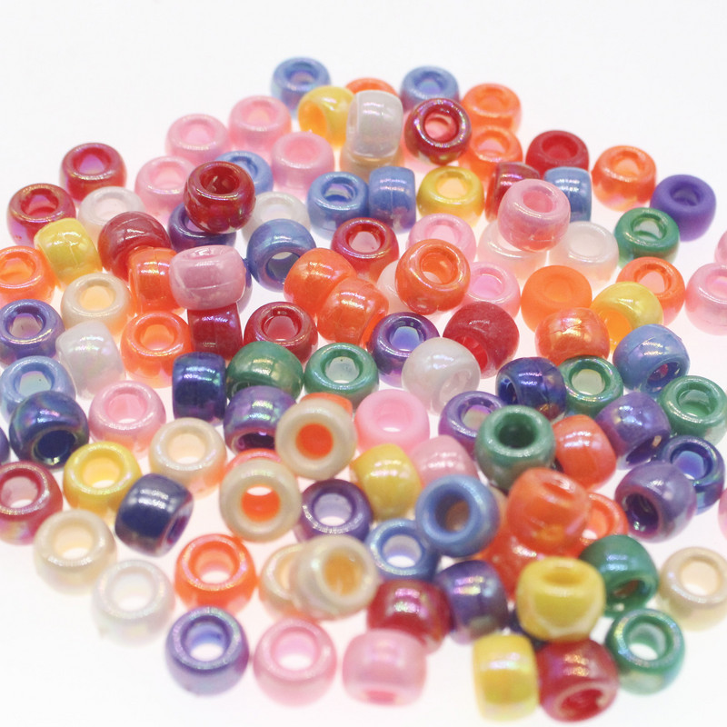 100 vnt. 6x9 mm didelės skylės akrilo karoliukai Dredo karoliukai tarpiklis Laisvi karoliukai papuošalams gaminti „pasidaryk pats“ rankų darbo apyrankių priedai