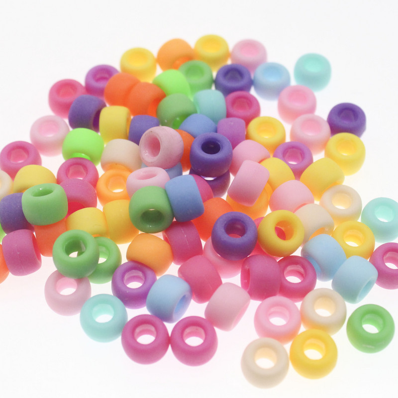 100 vnt. 6x9 mm didelės skylės akrilo karoliukai Dredo karoliukai tarpiklis Laisvi karoliukai papuošalams gaminti „pasidaryk pats“ rankų darbo apyrankių priedai