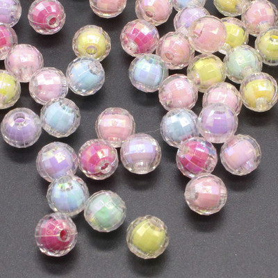 100GAB Akrila apaļas krelles Rainbow AB krelles rotaslietu izgatavošanai DIY rotaslietu piederumi 8MM