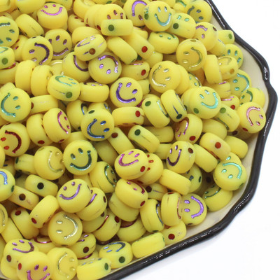 100db Smile akril gyöngyök ékszerkészítéshez, fülbevaló készítéshez nyaklánc kiegészítők 4x7mm