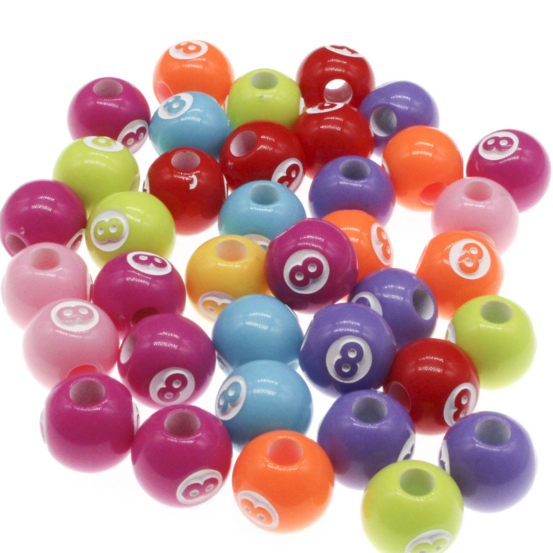 50kom akrilnih kuglica s velikom rupom od 8 riječi za izradu nakita DIY dodaci za ručno izrađene narukvice 12 mm