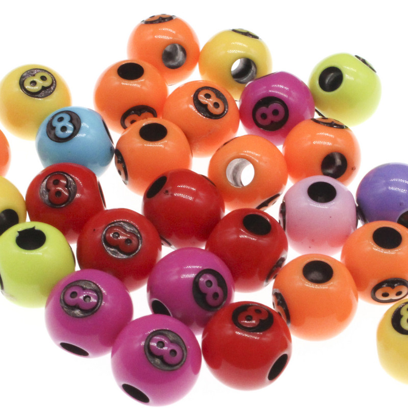 50kom akrilnih kuglica s velikom rupom od 8 riječi za izradu nakita DIY dodaci za ručno izrađene narukvice 12 mm