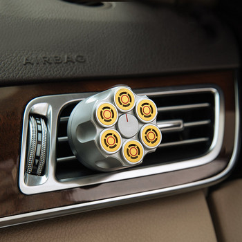 Creative Alloy Revolver Car Αποσμητικό αέρα Έξοδος αέρα αυτοκινήτου Κλιπ άρωμα Six Kinds Auto Εσωτερική Διακόσμηση Αξεσουάρ