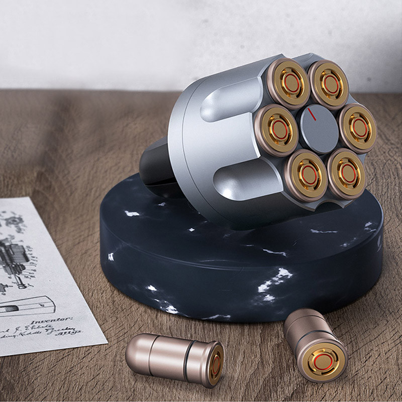 Creative Alloy Revolver autós légfrissítő autós levegőkimeneti illatkapocs Hat féle parfüm autó belső dekorációs kiegészítők