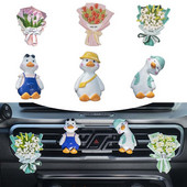 Gėlių puokštė Automobilio oro ventiliacijos spaustukas Mielas oro difuzoriaus segtukas Automobilių kvepalų kvapas oro valytuvas Mielas oro ventiliacijos angos priedai Dekoracijos