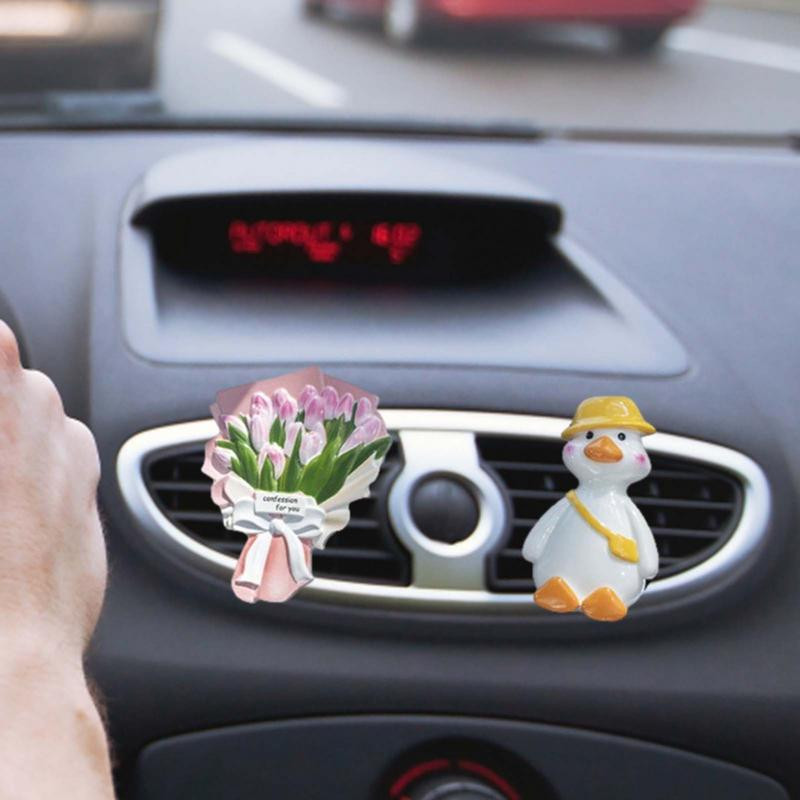 Gėlių puokštė Automobilio oro ventiliacijos spaustukas Mielas oro difuzoriaus segtukas Automobilių kvepalų kvapas oro valytuvas Mielas oro ventiliacijos angos priedai Dekoracijos