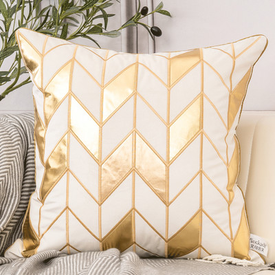 Aeckself luksuzna geometrijska karirana kožna vez baršunasta jastučnica kućni dekor plavo zlatno siva crno bijela jastučnica