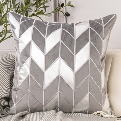 Aeckself luksuzna geometrijska karirana kožna vez baršunasta jastučnica kućni dekor plavo zlatno siva crno bijela jastučnica