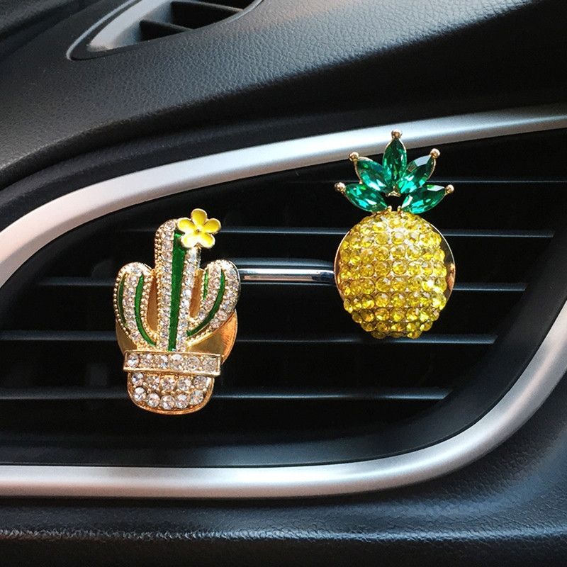 1 db Hawaii stílusú Blingbling autós légfrissítő csíptető strasszos szilárd aromaterápiás diffúzor klip Parfüm szellőző belső dekoráció