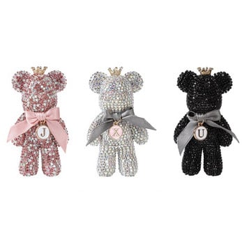 Bling χαριτωμένα αξεσουάρ αυτοκινήτου Crystal Bear αποσμητικό αυτοκινήτου με κλιπ αερισμού Diamond Rhinestone Car Perfume Εσωτερική διακόσμηση