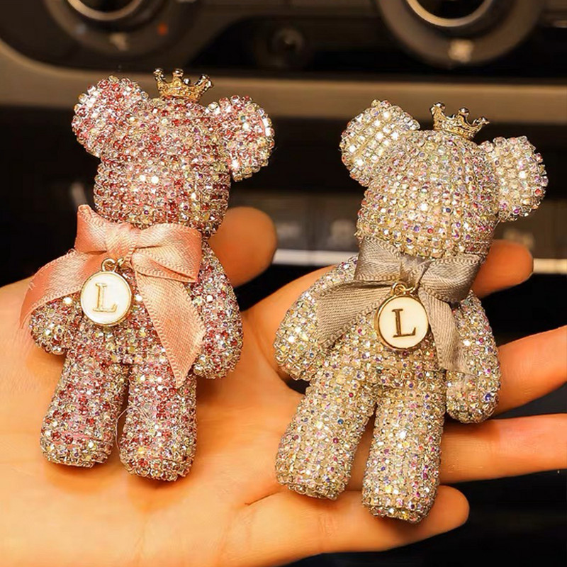 Bling mielas automobilio priedai Crystal Bear automobilio oro gaiviklis su ventiliacijos spaustuku deimantinis kalnų krištolas Automobilių kvepalai vidaus apdaila