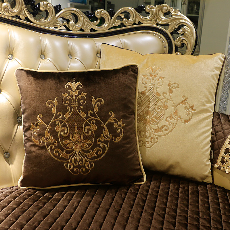 Kućni dekor Jastuk Navlaka Ukrasna jastučnica Moderna europska flora Vez Kauč Posteljina Sobna stolica Baršun Rođak