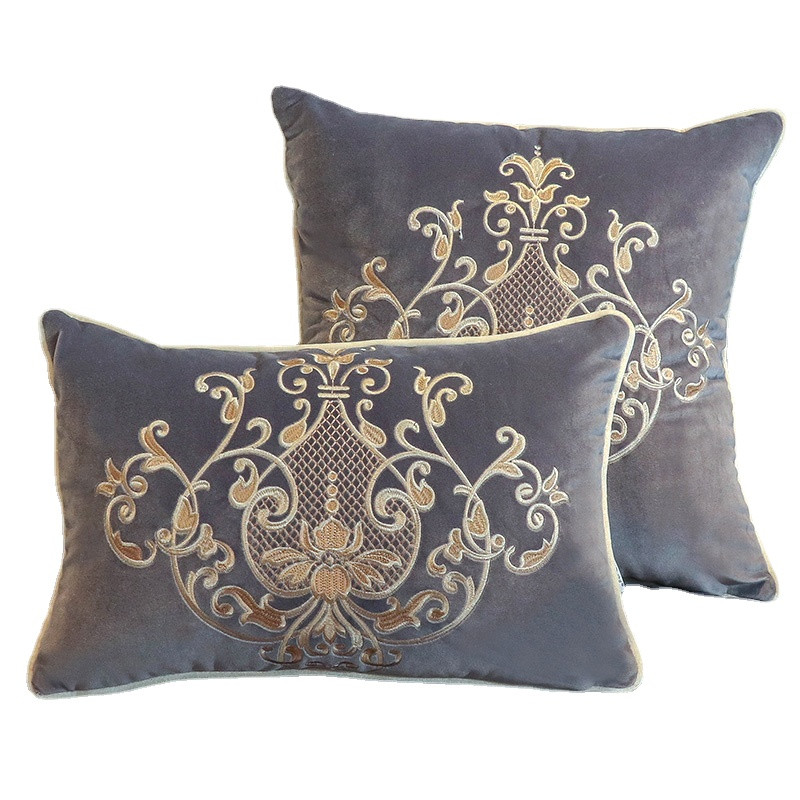 Kućni dekor Jastuk Navlaka Ukrasna jastučnica Moderna europska flora Vez Kauč Posteljina Sobna stolica Baršun Rođak