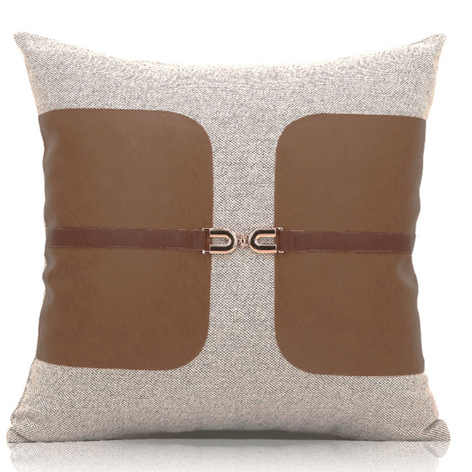 45x45 cm jednostavna smeđa jastučna navlaka za konja pamučno laneno pu kožna kopča jastučnica oko struka jastučna navlaka za naslon 50 cm