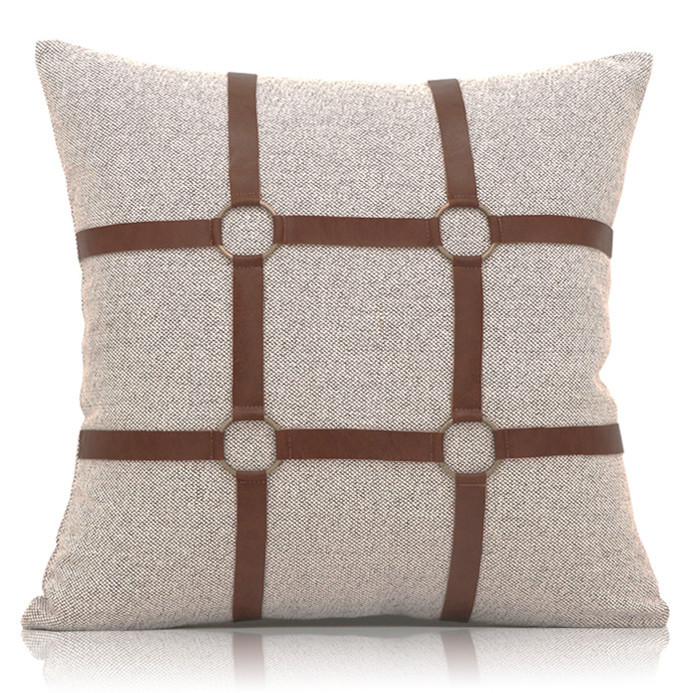 45x45 cm jednostavna smeđa jastučna navlaka za konja pamučno laneno pu kožna kopča jastučnica oko struka jastučna navlaka za naslon 50 cm