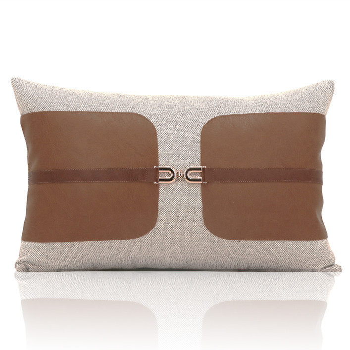 45x45 cm jednostavna smeđa jastučna navlaka za konja pamučno laneno pu kožna kopča jastučnica oko struka jastučna navlaka za naslon 50 cm