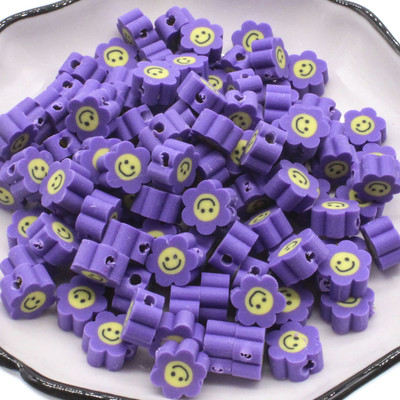 Tamno ružičasti osmijeh Cvjetovi Perle odstojnika od polimerske gline Sunčani cvijet, za izradu nakita, za izradu naušnica Dodaci za ogrlice 10 mm