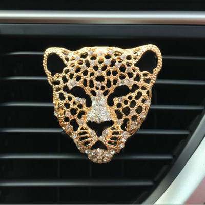 Légfrissítő Aranyos Gyémánt Leopard Auto Klíma Szellőző Clip Parfüm Kimenet Légszag Diffúzor Illat Autó tartozékok