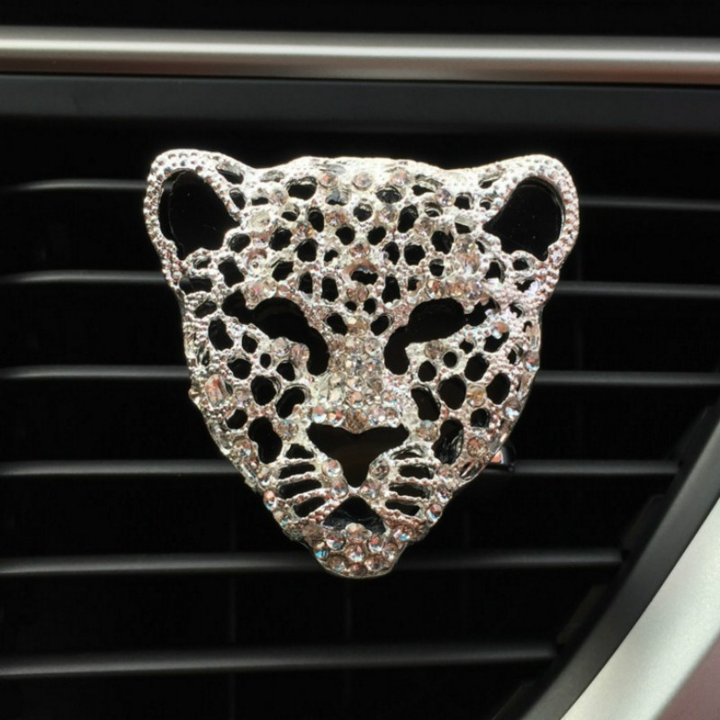 Légfrissítő Aranyos Gyémánt Leopard Auto Klíma Szellőző Clip Parfüm Kimenet Légszag Diffúzor Illat Autó tartozékok