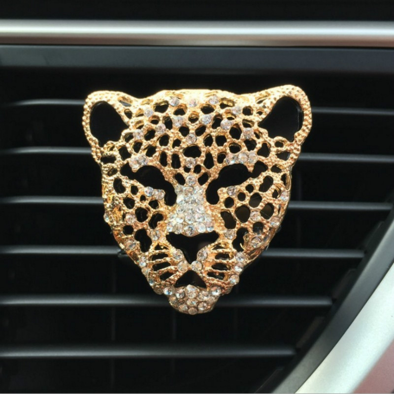 Légfrissítő Aranyos Gyémánt Leopard Auto Klíma Szellőző Clip Parfüm Kimenet Légszag Diffúzor Illat Autó tartozékok