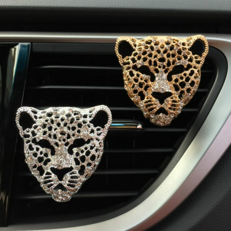 Légfrissítő Aranyos Gyémánt Leopard Auto Klíma Szellőző Clip Parfüm Kimenet Légszag Diffúzor Illat Autó tartozékok