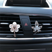 Εξαιρετικό μεταλλικό Swan Pendant car Κλιπ αρώματος Κρυστάλλινο λουλούδι στυλ αυτοκινήτου Κλιματισμός Διακόσμηση Αρωματικό Άρωμα