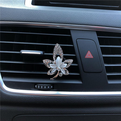 Εξαιρετικό μεταλλικό Swan Pendant car Κλιπ αρώματος Κρυστάλλινο λουλούδι στυλ αυτοκινήτου Κλιματισμός Διακόσμηση Αρωματικό Άρωμα