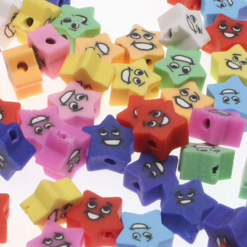 30/50/100 kom 10 mm perle s osmijehom na licu pentagrama perle od polimerske gline labave perle za odstojnike za izradu nakita DIY pribor za narukvice