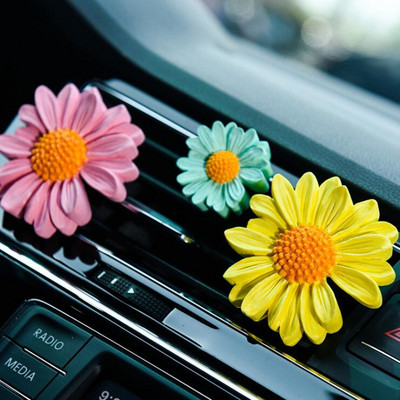 Naujas 6cm gipsinis Daisy automobilinis kvepalų segtukas automobiliams priedai saulėgrąžų oro kondicionierius oro išleidimo aromaterapija dekoracijos segtukas moteriškas