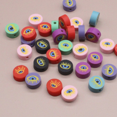 30/50/100 kom 10 mm višebojne perle za osmijeh na licu Perle od polimerske gline labave perle za odstojnike za izradu nakita DIY pribor za narukvice