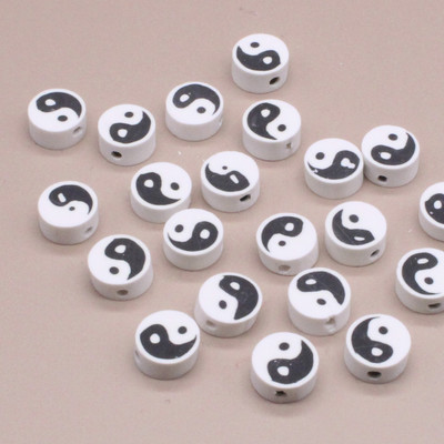 30/50/100 kom 10 mm višebojne perle za osmijeh na licu Perle od polimerske gline labave perle za odstojnike za izradu nakita DIY pribor za narukvice