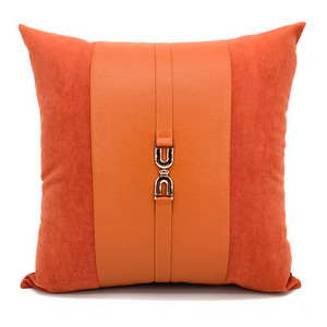 svijetlo luksuzna siva/narančasta/boja kave jastučnica pu koža antilop patchwork jastučnica ukrasna kopča jastučnica oko struka