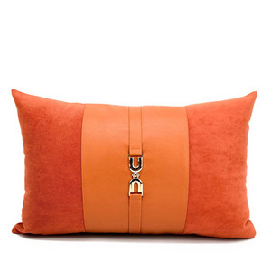 svijetlo luksuzna siva/narančasta/boja kave jastučnica pu koža antilop patchwork jastučnica ukrasna kopča jastučnica oko struka