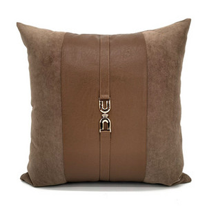 svijetlo luksuzna siva/narančasta/boja kave jastučnica pu koža antilop patchwork jastučnica ukrasna kopča jastučnica oko struka