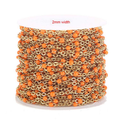 Veleprodaja 1 rola/10 metara širine 2 mm od nehrđajućeg čelika, pozlaćeni satelitski kabelski kuglasti lanac s perlama za izradu ženskih ogrlica za djevojčice