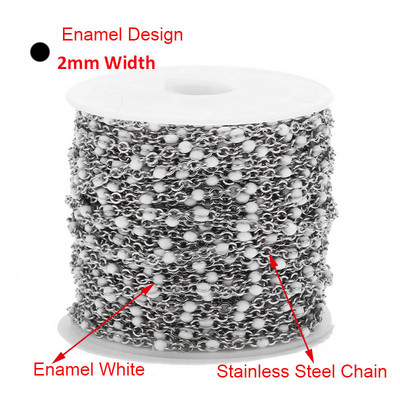 Veleprodaja 1 rola/10 metara širine 2 mm od nehrđajućeg čelika, pozlaćeni satelitski kabelski kuglasti lanac s perlama za izradu ženskih ogrlica za djevojčice