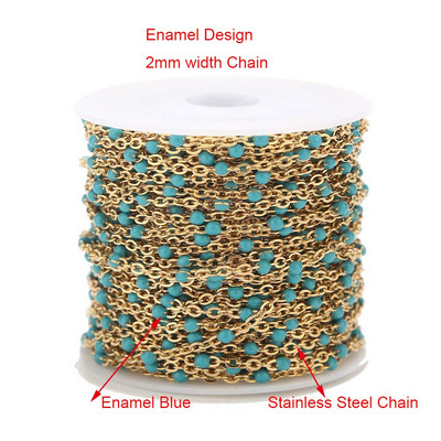 Veleprodaja 1 rola/10 metara širine 2 mm od nehrđajućeg čelika, pozlaćeni satelitski kabelski kuglasti lanac s perlama za izradu ženskih ogrlica za djevojčice