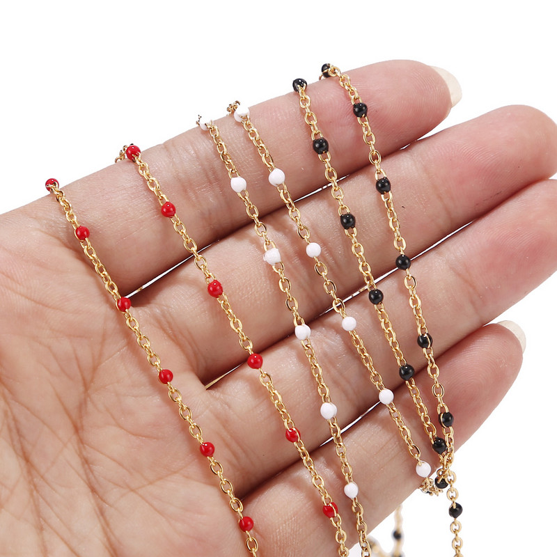 Veleprodaja 1 rola/10 metara širine 2 mm od nehrđajućeg čelika, pozlaćeni satelitski kabelski kuglasti lanac s perlama za izradu ženskih ogrlica za djevojčice