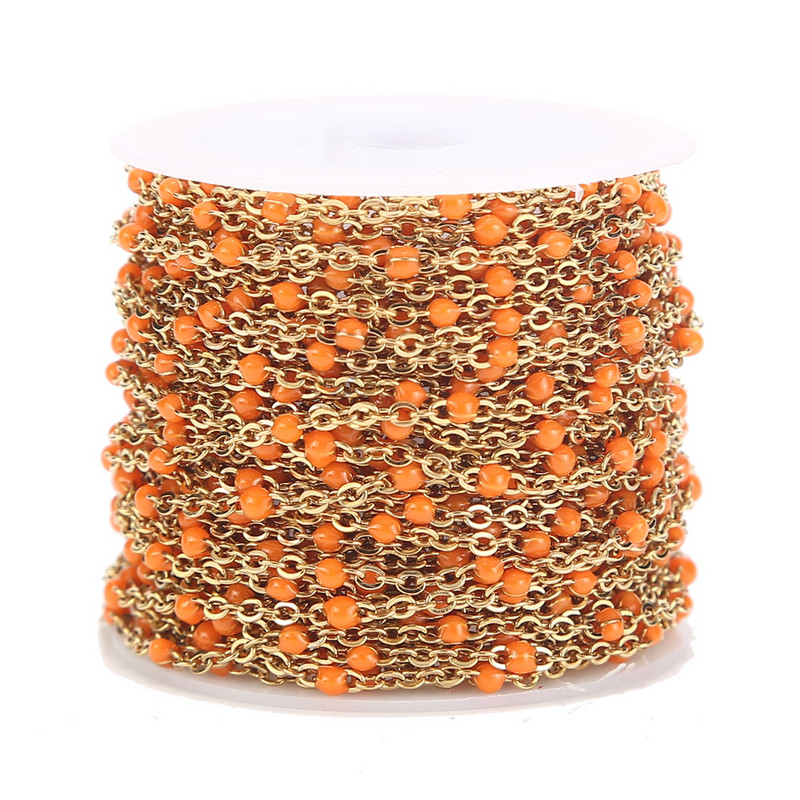 Veleprodaja 1 rola/10 metara širine 2 mm od nehrđajućeg čelika, pozlaćeni satelitski kabelski kuglasti lanac s perlama za izradu ženskih ogrlica za djevojčice