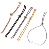 2 komada podesivih zlatnih kliznih produžnih lančića od nehrđajućeg čelika s kuglastim krajevima Konektori za narukvice bez nikla i bez olova