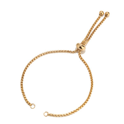 2 komada podesivih zlatnih kliznih produžnih lančića od nehrđajućeg čelika s kuglastim krajevima Konektori za narukvice bez nikla i bez olova