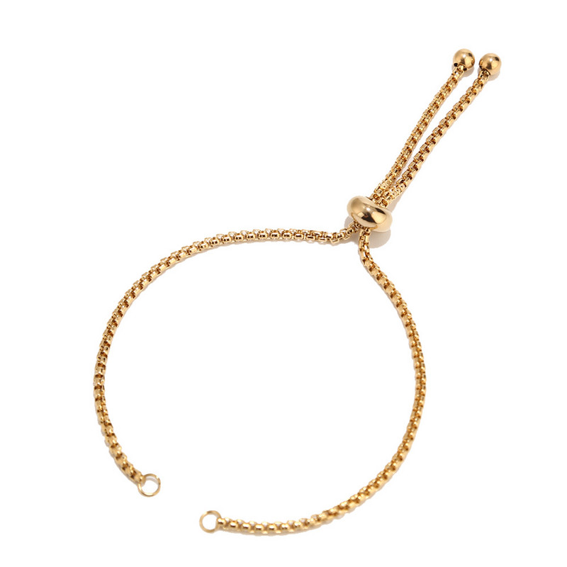 2 komada podesivih zlatnih kliznih produžnih lančića od nehrđajućeg čelika s kuglastim krajevima Konektori za narukvice bez nikla i bez olova
