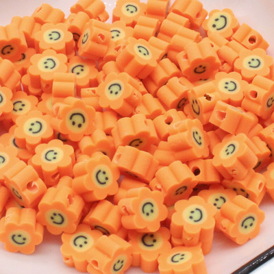 Rožinės šypsenos gėlės polimerinio molio tarpiklis karoliukai saulės gėlė, papuošalų gamybai, auskarų gamybai, karolių priedai 10 mm