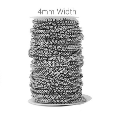 2 méter rozsdamentes acél 2 mm 3 mm 4 mm négyzet alakú Rolo láncok arany kerek doboz láncok barkács ékszerek készítése megállapítások nagykereskedés tömeges